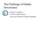 The Challenge of Global Governance