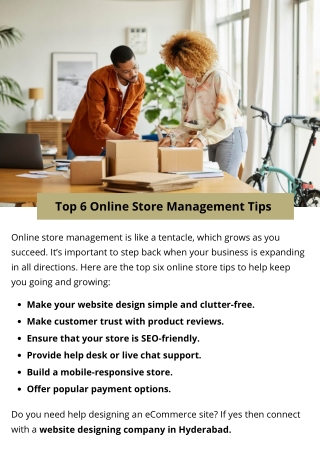 Top 6 Online Store Management Tips