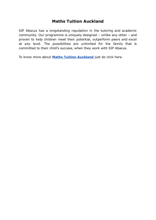 Maths Tuition Auckland