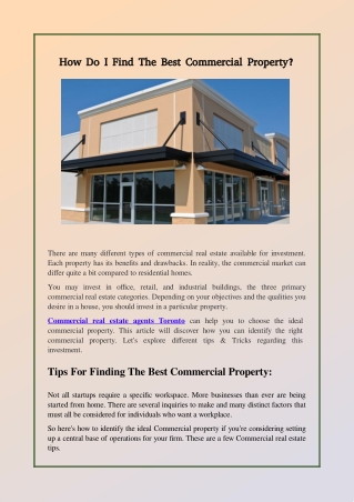 Factors To Think About Before Buying A Commercial