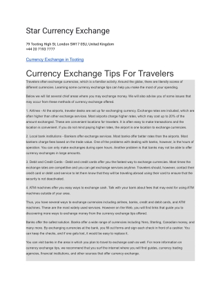 Star Currency Exchange