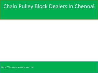 chain pulley block dealers in Chennai