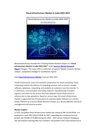 Cloud Infrastructure Market in India 2022-2027