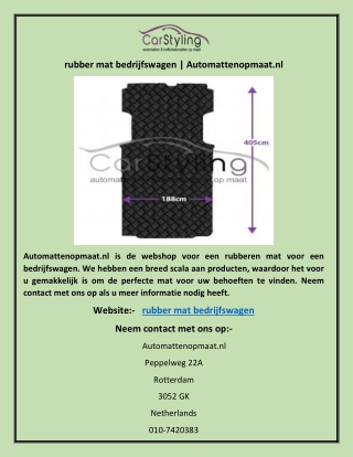 rubber mat bedrijfswagen | Automattenopmaat.nl