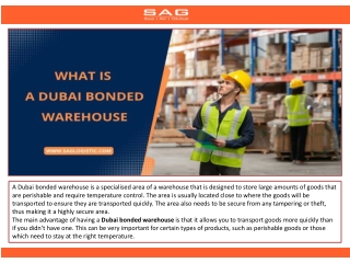 WHAT IS A DUBAI BONDED WAREHOUSE?