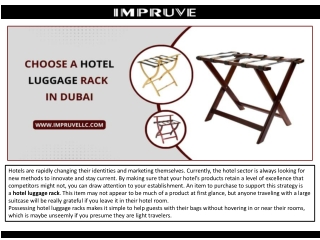 Choose A Hotel Luggage Rack In Dubai