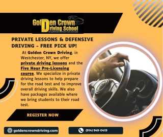 Private Lessons & Defensive Driving - Free Pick Up! Call: (914) 949-0419