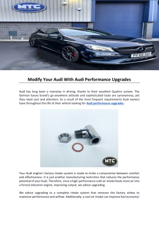 Modify Your Audi With Audi Performance Upgrades