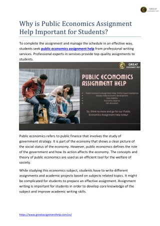 2-Why is Public Economics Assignment Help Important for Students,By-Purnima