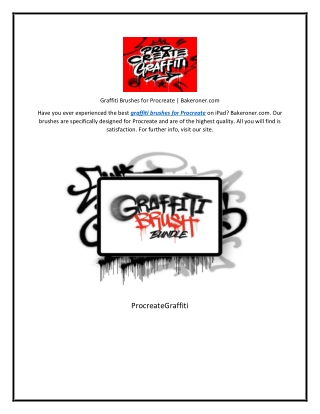 Graffiti Brushes for Procreate | Bakeroner.com
