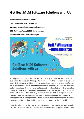 Get Best MLM Software Solutions with Us