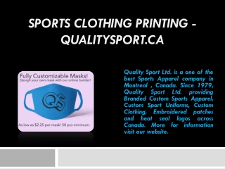 Sports Clothing Printing - qualitysport.ca