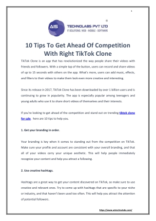 10 Tips To Get Ahead Of Competition With Right TikTok Clone