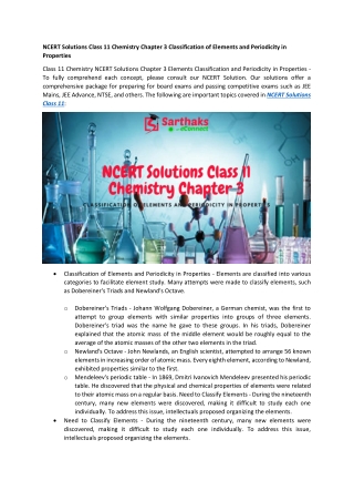 NCERT Solutions Class 11 Chemistry Chapter 3