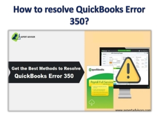 How to resolve QuickBooks Error 350?
