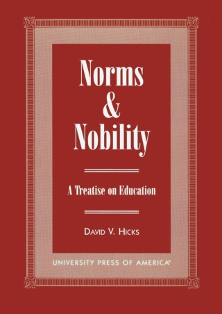 ePUB  Norms and Nobility A Treatise on Education