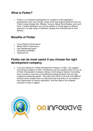 Flutter Development Company in India.