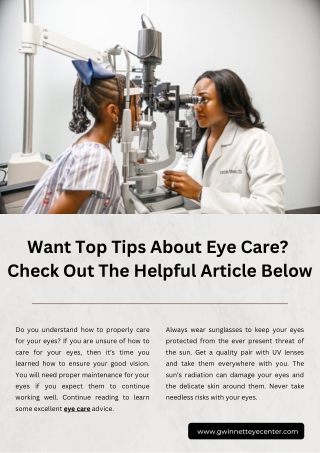 Want Top Tips About Eye Care Check Out The Helpful Article Below