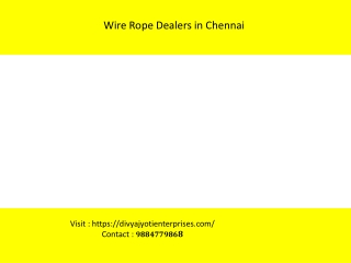 Wire Rope Dealers in Chennai