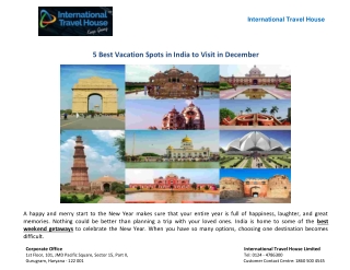 5 Best Vacation Spots in India to Visit in December