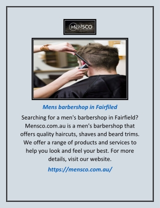 Mens Barbershop in Fairfiled | Mensco.com.au