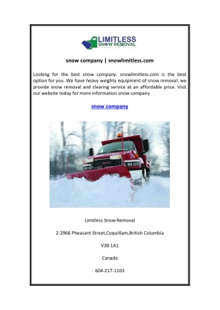 snow company snowlimitless.com