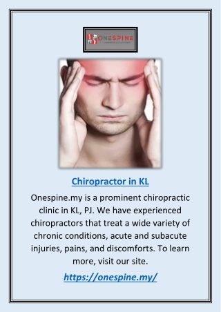 Chiropractor in Kl | Onespine.my