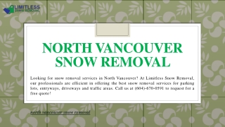 North Vancouver Snow Removal | Limitless Snow Removal