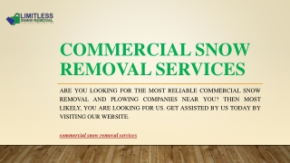 Commercial Snow Removal Services | Snowlimitless.com