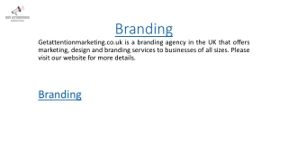 Branding  Getattentionmarketing.co.uk