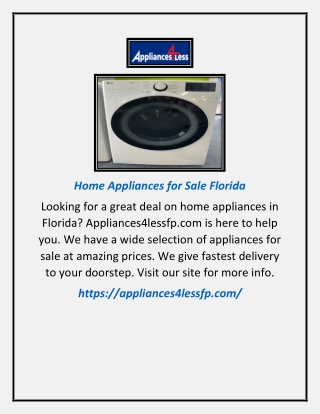 Home Appliances For Sale Florida | Appliances4lessfp.com