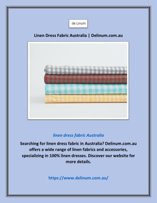 Linen Dress Fabric Australia | Delinum.com.au