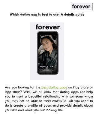 Which dating app is best to use A details guide