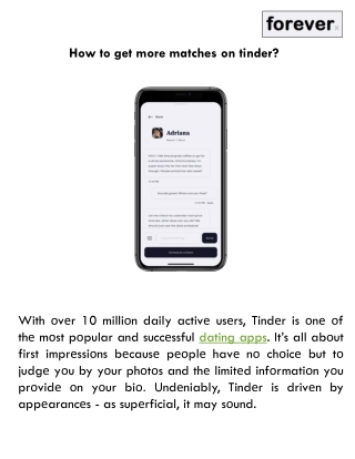 How to get more matches on tinder?