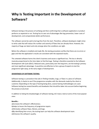 Why Software Testing is Crucial in Software Development_