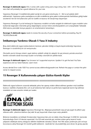 Revenger X Elektronik Sigara: Kimsenin Bahsetmediği Şey