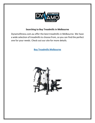 Searching to Buy Treadmills in Melbourne