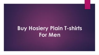 Buy Hosiery Plain T-shirts For Men