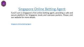 Singapore Online Betting Agent  Fun27.com