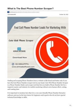 What Is The Best Phone Number Scraper