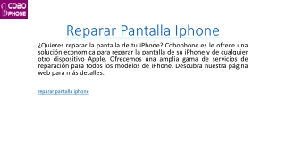 Reparar Pantalla Iphone  Cobophone.es