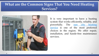 What are the Common Signs That You Need Heating Services