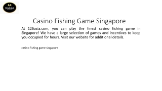 Casino Fishing Game Singapore  126asia.com