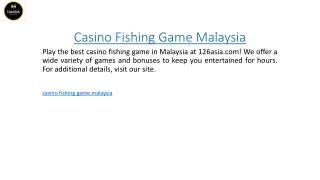 Casino Fishing Game Malaysia 126asia.com