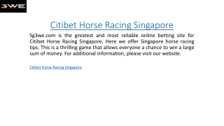 Citibet Horse Racing Singapore Sg3we.com