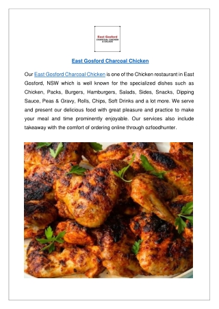 Upto 10% Offer - Order Now From East Gosford Charcoal Chicken