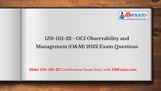 1Z0-1111-22 - OCI Observability and Management (O&M) 2022 Exam Questions