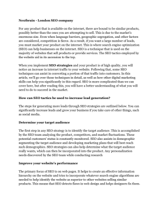 Nextbrain - London SEO company