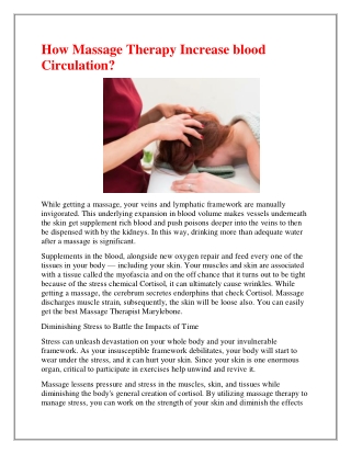 Find The Best Swedish Massage in Marylebone.