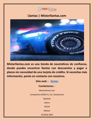 Llantas | Misterllantas.com